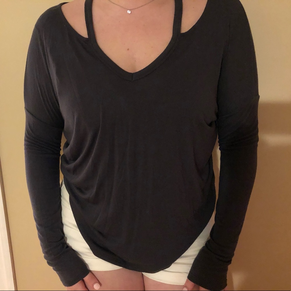 Cute cut shoulders top